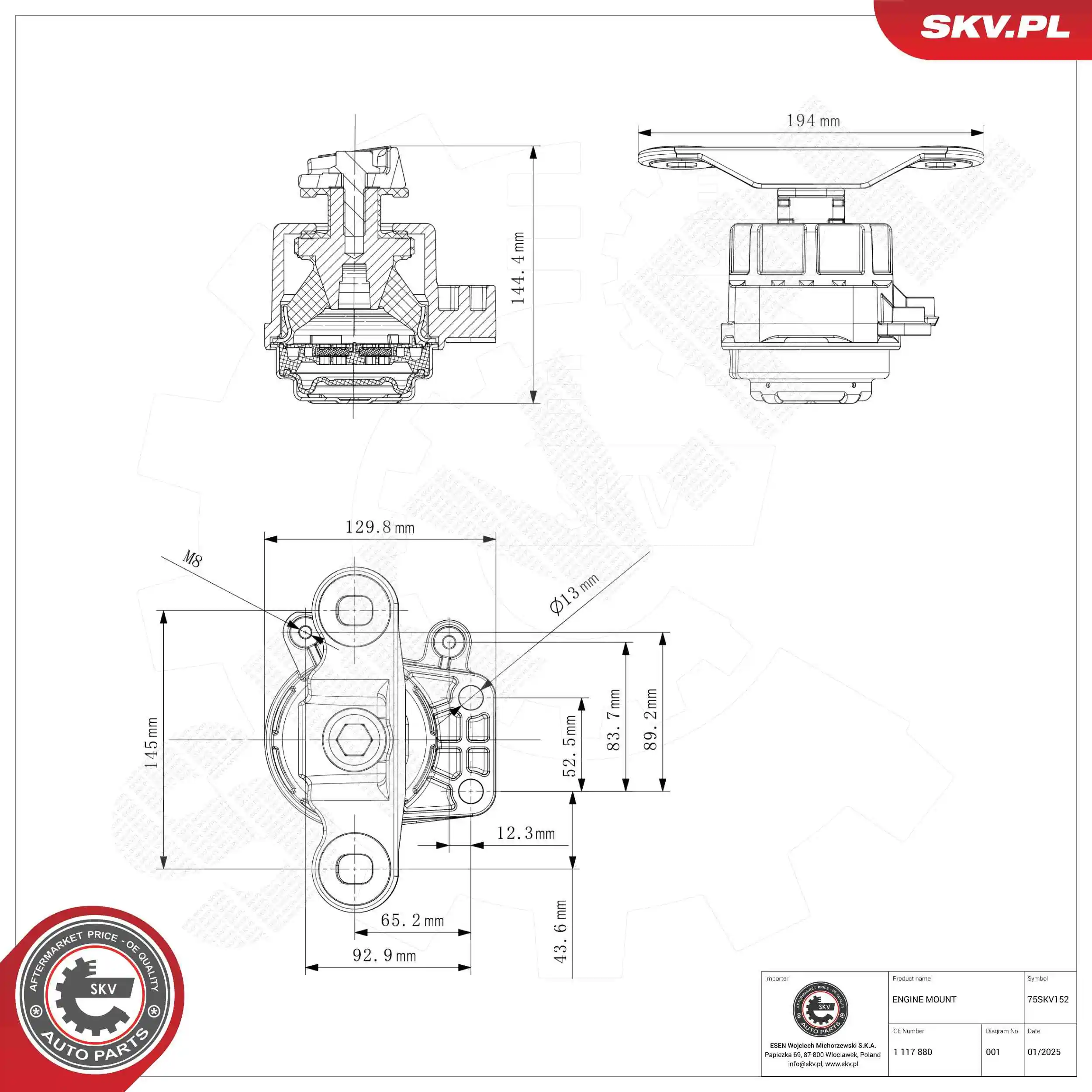 Mounting, engine